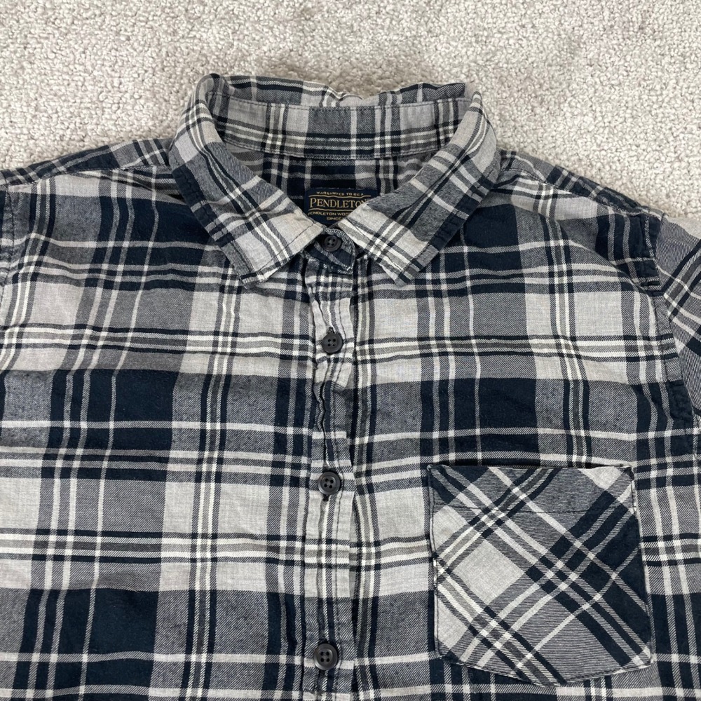Pendleton Flannel‎ Shirt Womens Large Plaid Lightweight Thin Button Up Outdoors